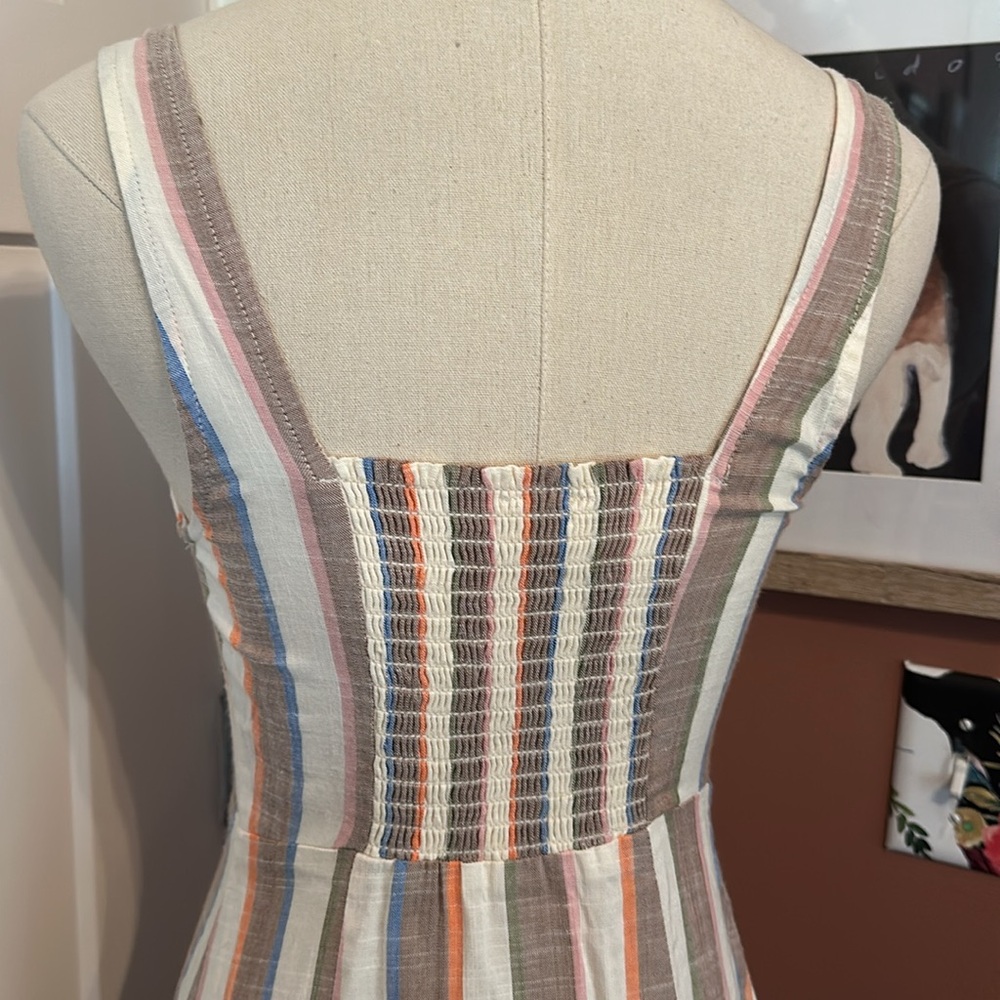 Show Me Your MuMu Cora striped shorebert mini S Button front smocked Sundress - Picture 10 of 13